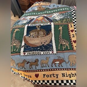 Colorful Noah's Ark Tapestry Blanket